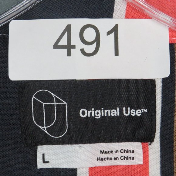 Original Use* Men's Short Sleeve Button Down Curved Hem Shirt Size~ Large - Picture 3 of 8